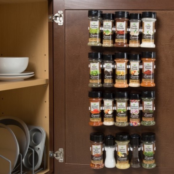 Hastings Home Spice Rack Organizer, Cabinet Gripper Clip Strips for Kitchen, Countertop and Pantry Organization 401284EQL